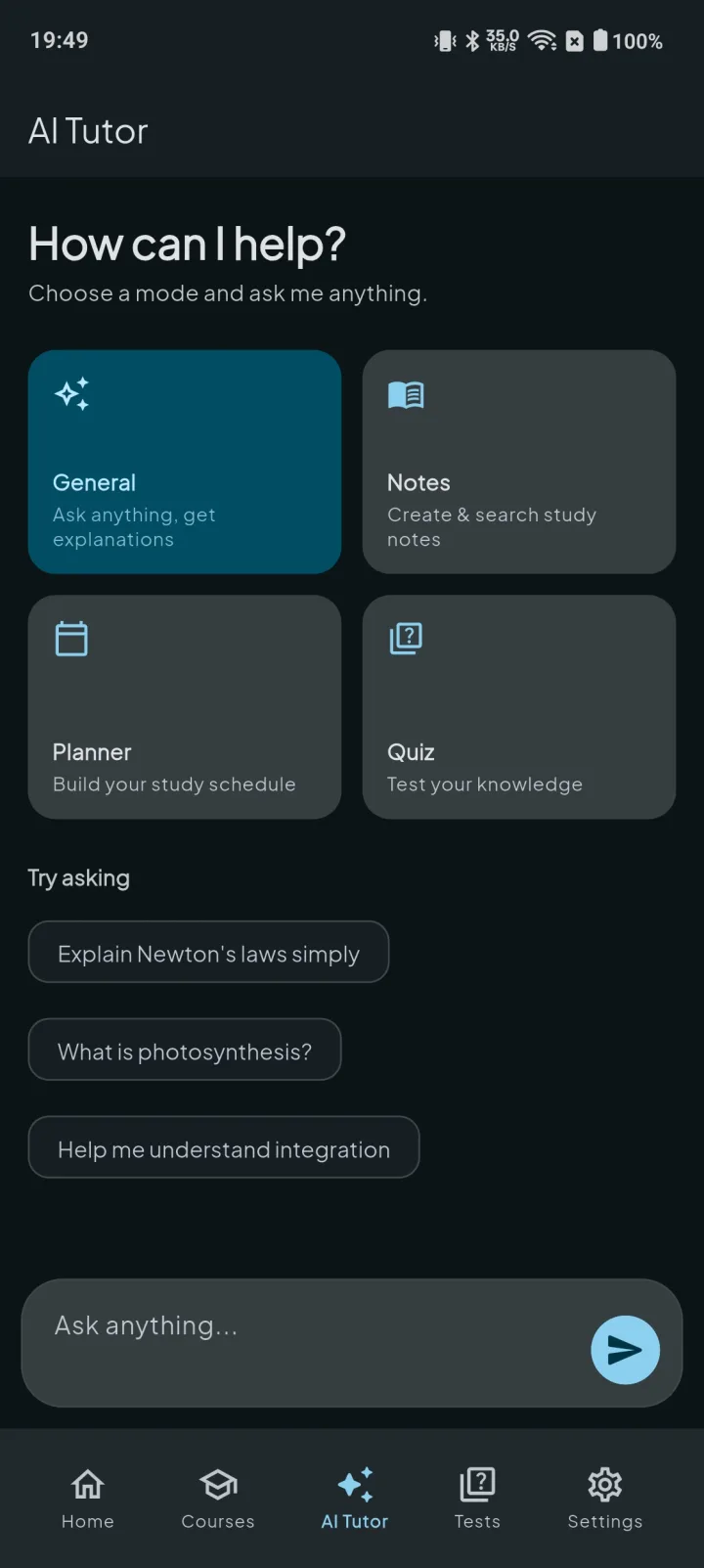Agent screen in the Vruha app